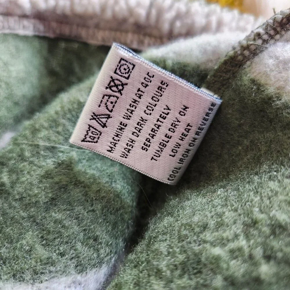 Mini Boden Boy’s Size 11 12 Green & Black Striped Sherpa Pullover‎ Jacket